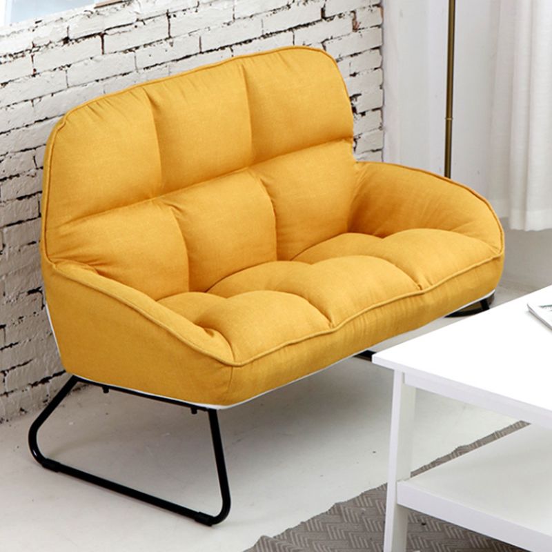 Flared Arm Fabric Simple Sofa Scandinavian Biscuit Back Loveseat