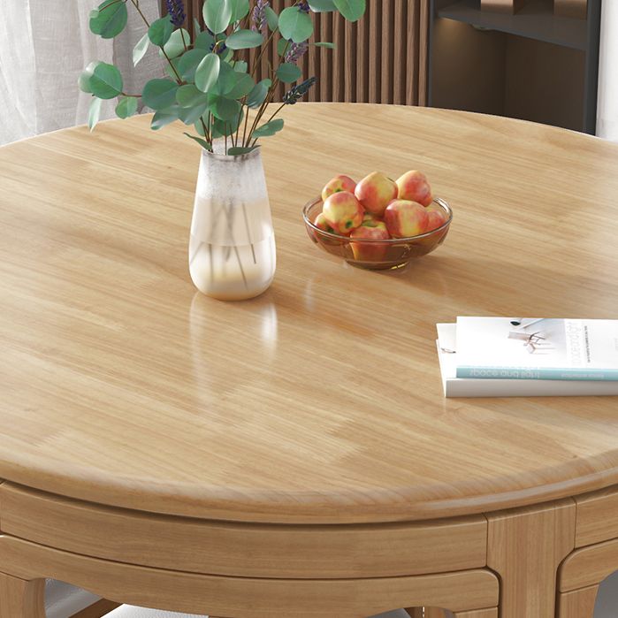 Round Solid Wood Dining Table Set 1/7 Pieces Dining Set for Kitchen