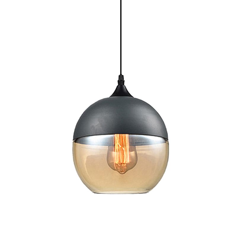 5 "/ 7" / 8 "de large tambour / cylindre / pot transparent en verre transparent pendant moderne 1 clair de suspension blanche / noir clair