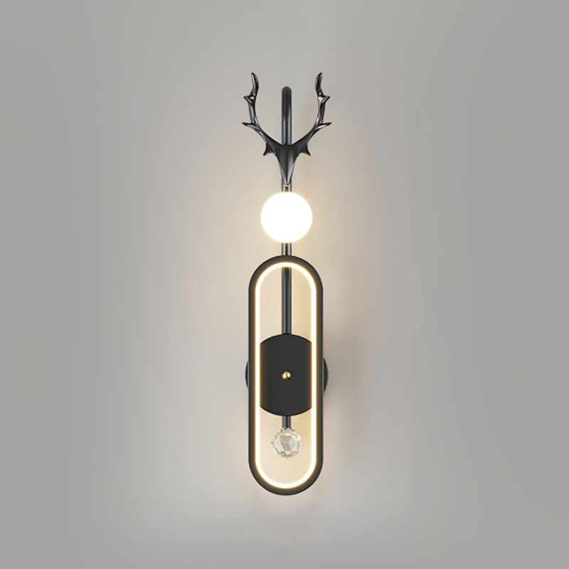 Nordic Metal Wall Light Geometric Antlers Shape 2 Lights Wall Sconce for Bedroom