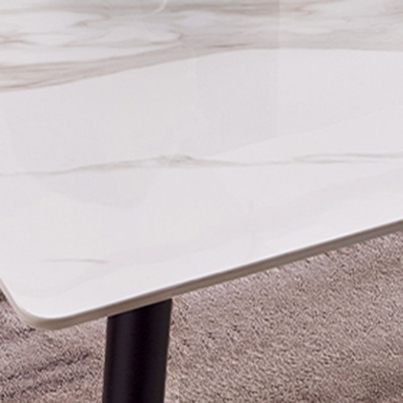 Modern Rectangle Dining Table for Home White Dinette Table with 4 Legs