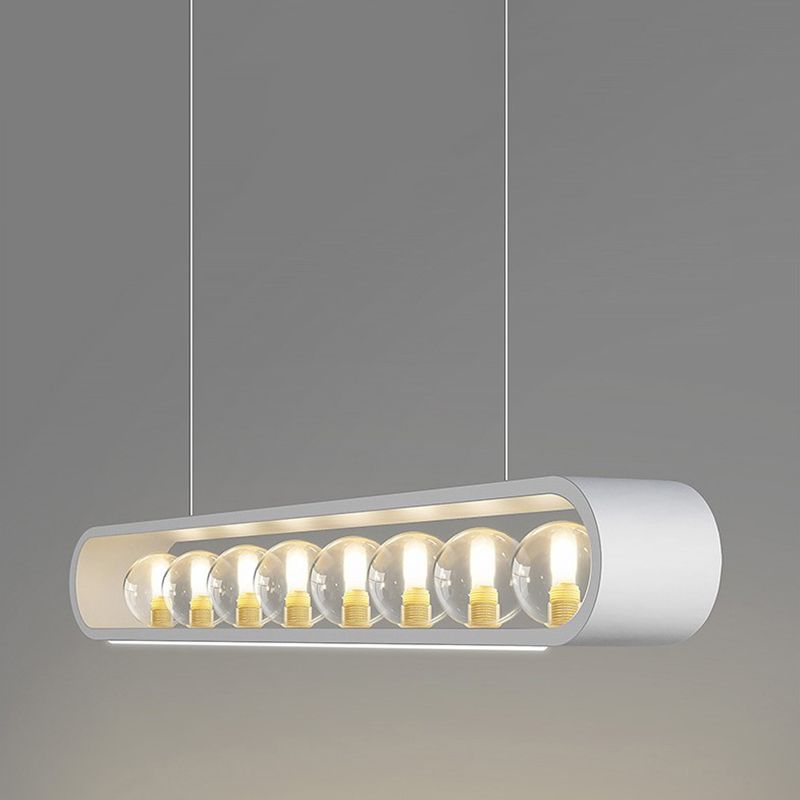 Minimalismo Isla Ligera Ligera de vidrio transparente accesorios de iluminación para comedor