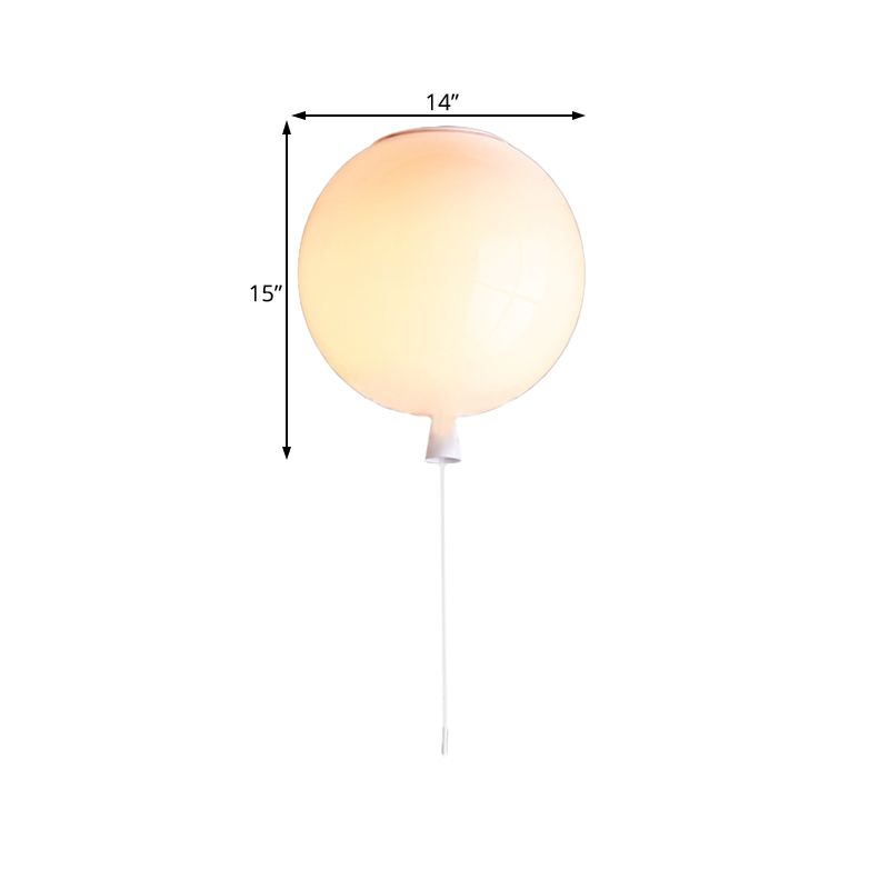 Ballon Shade Pendelleuchte Modernist Style Kunststoff 8"/10" Breite 1 Licht Wohnzimmer Deckenleuchte in Weiß