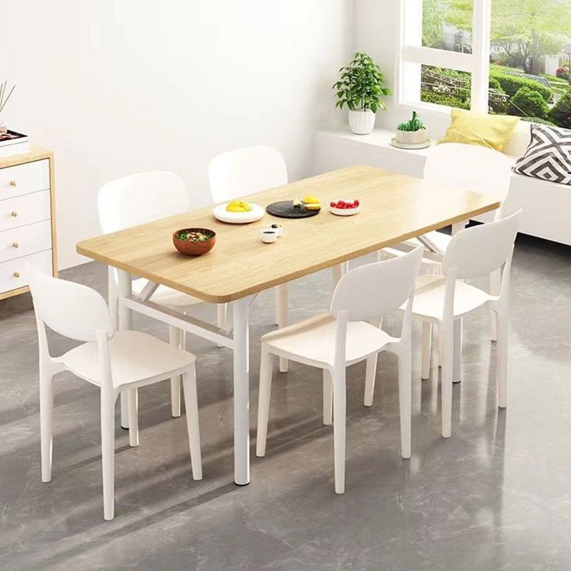 Open Back Dining Side Chair Contemporary Plastic Armless Dining Chair