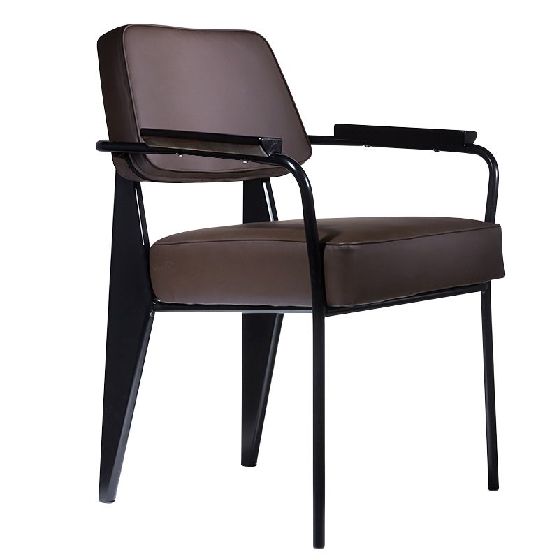 Scandinavian Home Arm Chair Open Back Upholstered Metal Dining Room Chair
