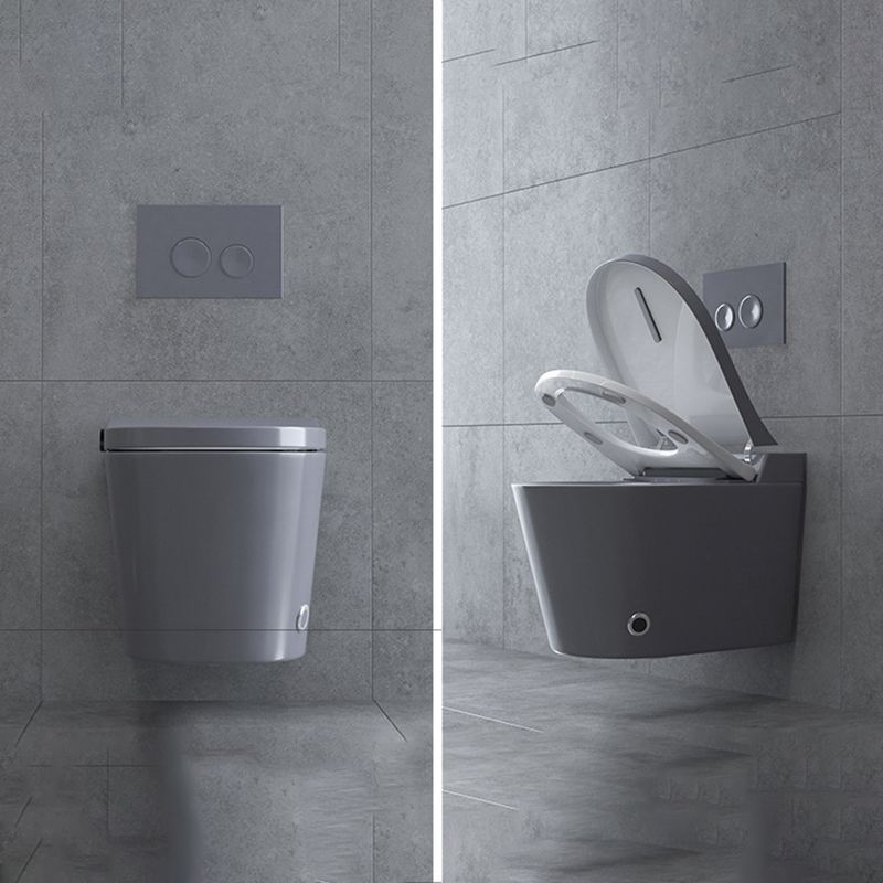 Modern Grey Siphon Jet Flush Toilet One-Piece Wall Mount Toilet for Bathroom