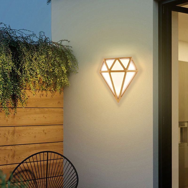 Modern Metal Wall Sconce Simple Wall Light with Plastic Shade for Bedroom