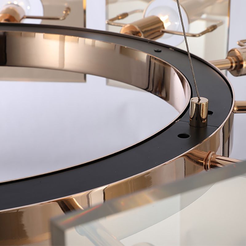 Lampada del lampadario a tamburo ultra-moderno lampada a sospensione di vetro con cavo sospeso per camera da letto