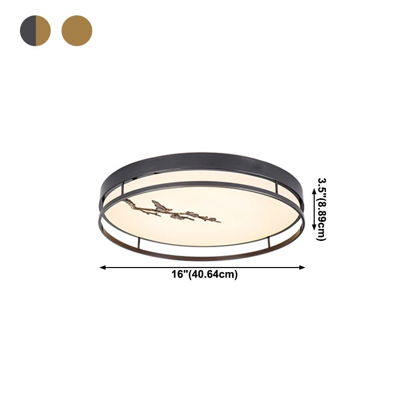 Lámpara empotrada de forma redonda Lámpara de techo empotrada de metal moderno con 1 luz en negro