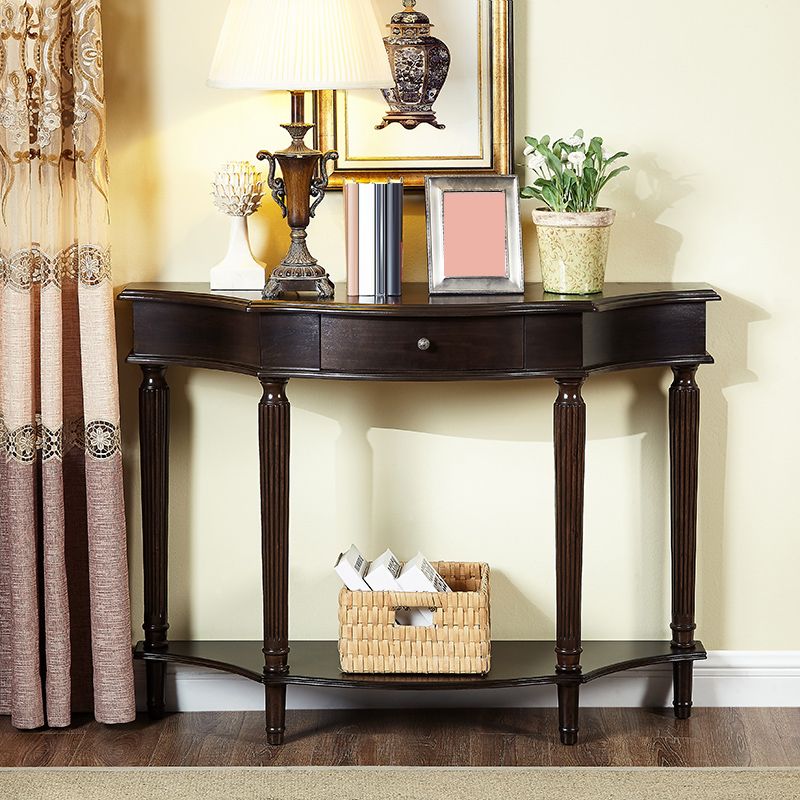Victorian Rubber Wood End Table Freeform Console Table for Hall