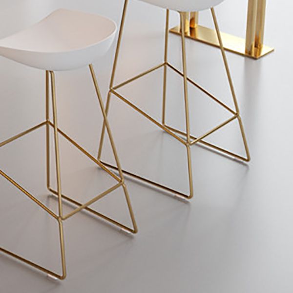 Contemporary Style Metal Armless Bar-stool PU Leather Counter Bar Stool for Kitchen