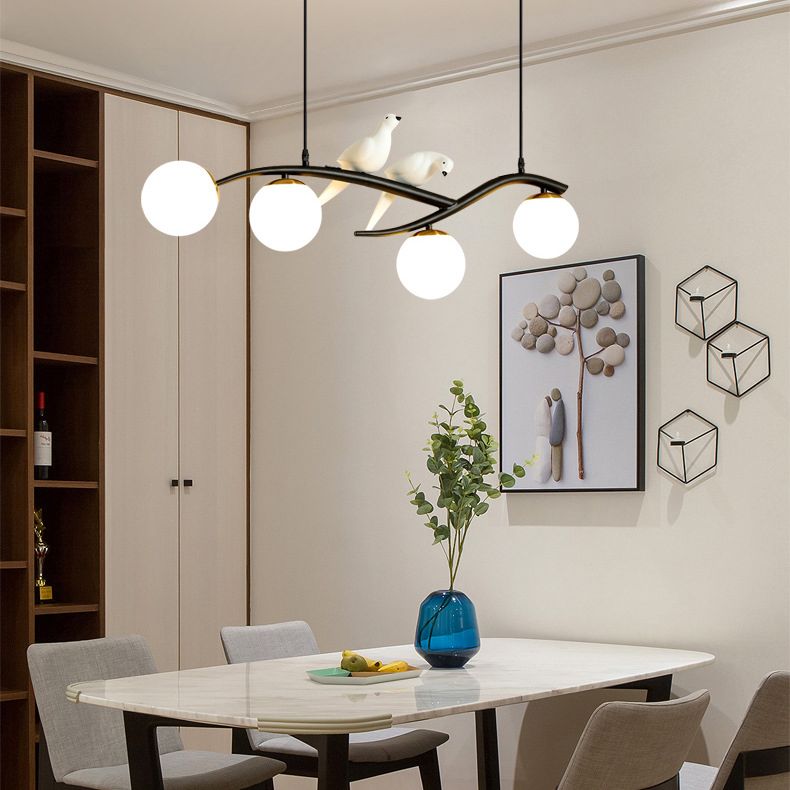 Spherical Large Kitchen Pendant Lights Glass Modern Simplicity Island Chandelier Lights for Restaurant