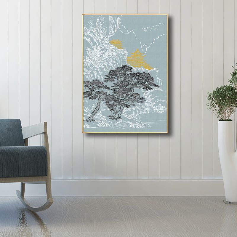 Asian Style Trees Canvas Light Color Dining Room Painting, Multiple Sizes Options