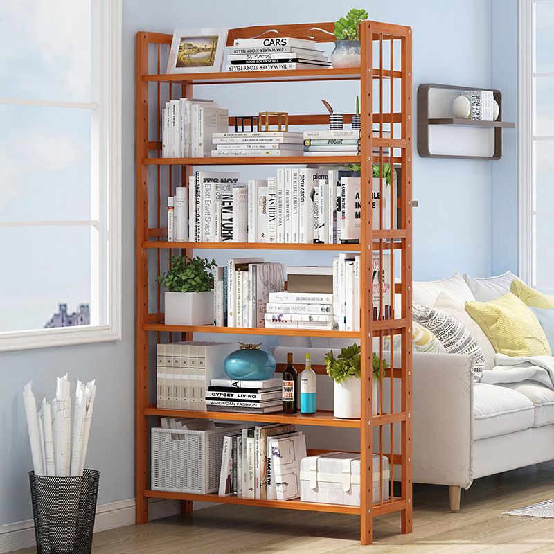 Bamboo Contemporary Bookshelf Etagere Shelf Bookcase with Shelves