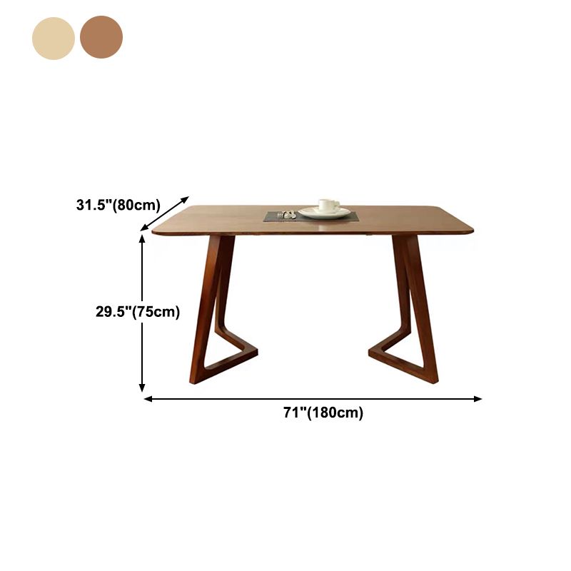 Rechthoek dubbele voetstuk moderne tafel massief hout vaste tafel voor thuis