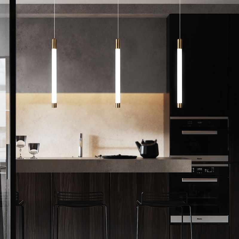 Lampada a sospensione di luce calda/bianca Simplicità Illuminazione a sospensione in oro bianco per camera da letto