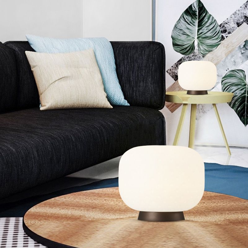 1 cabezal de la sala de estar iluminación modernismo lámpara de noche blanca con tambor acrílico