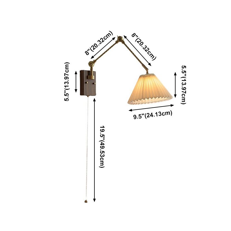 Modern Style Flared Wall Mounted Lamps Wood 1 Light Wall Sconces in White