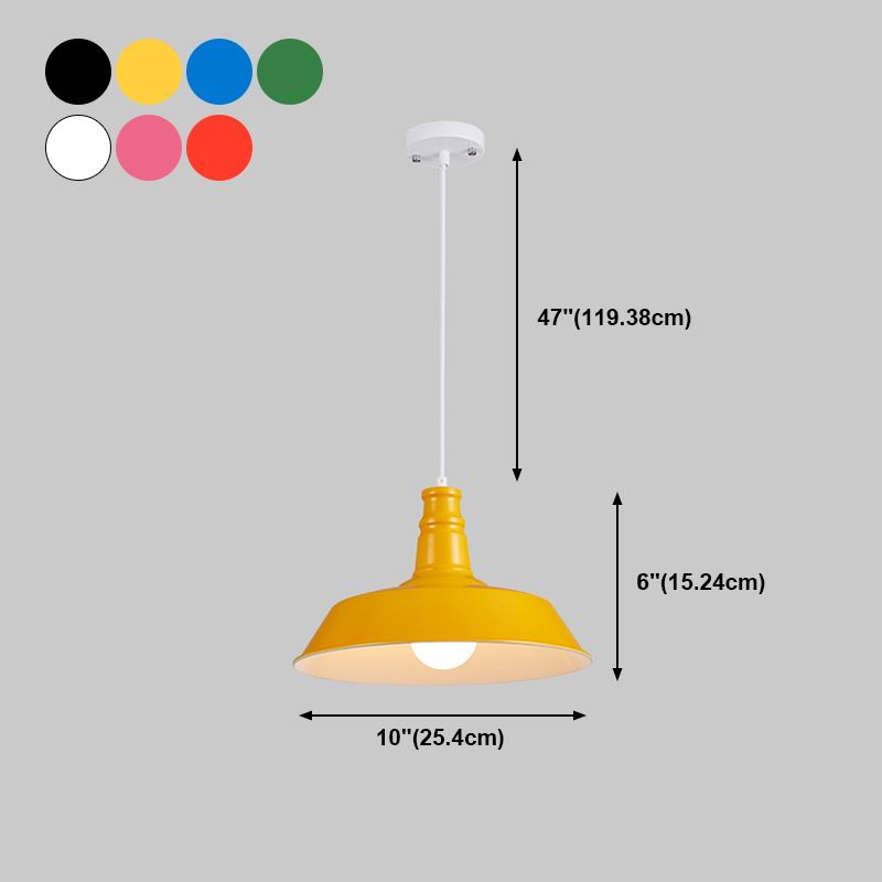 Lampada a sospensione a forma di fienile multicolore Metal industriale 1 ristorante Bulb Hanging Light