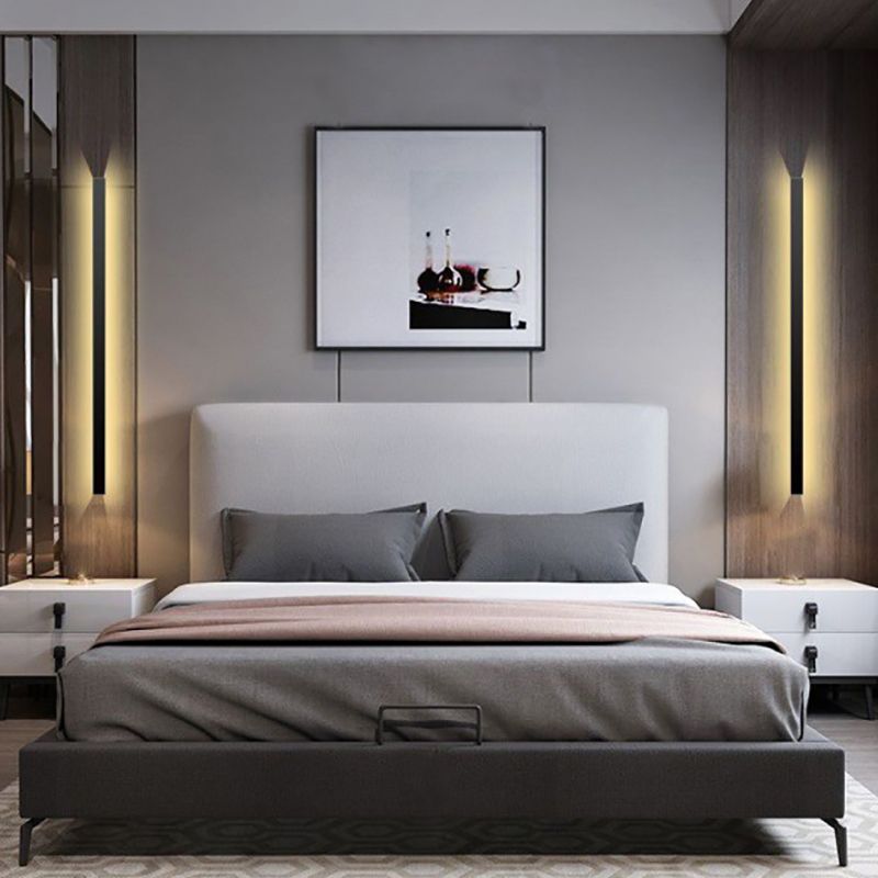 Linear Shape Metal Wall Light Modern Style 1-Light Wall Mount Fixtures