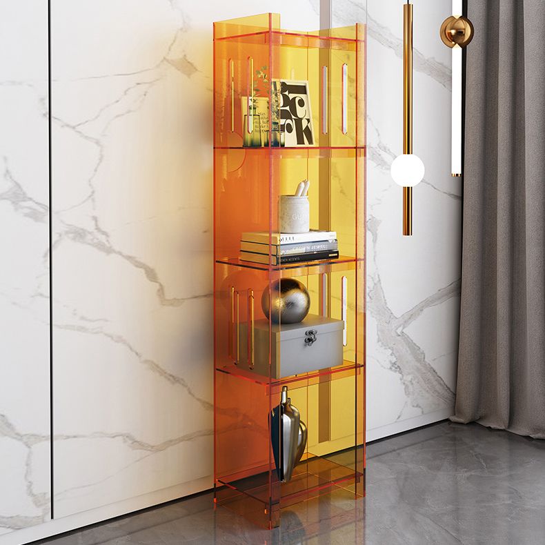 Modern Style Closed Back Bookcase Acrylic Standard Bookshelf