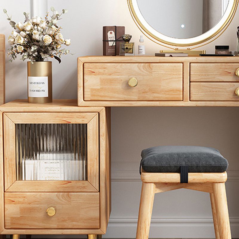 Solid Wooden Vanity Table Drawers Simple Makeup Vanity Table