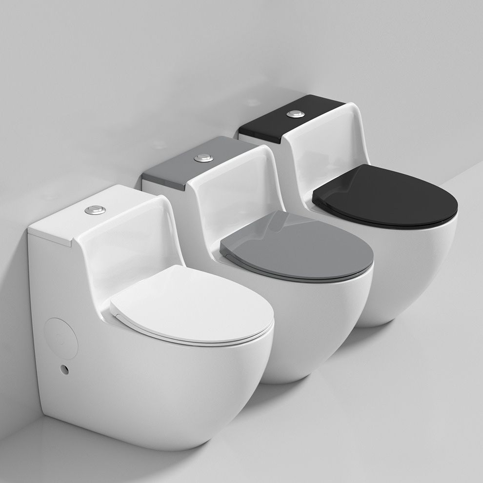 Modern Elongated Toilet Bowl Siphon Jet Flush Toilet with Seat