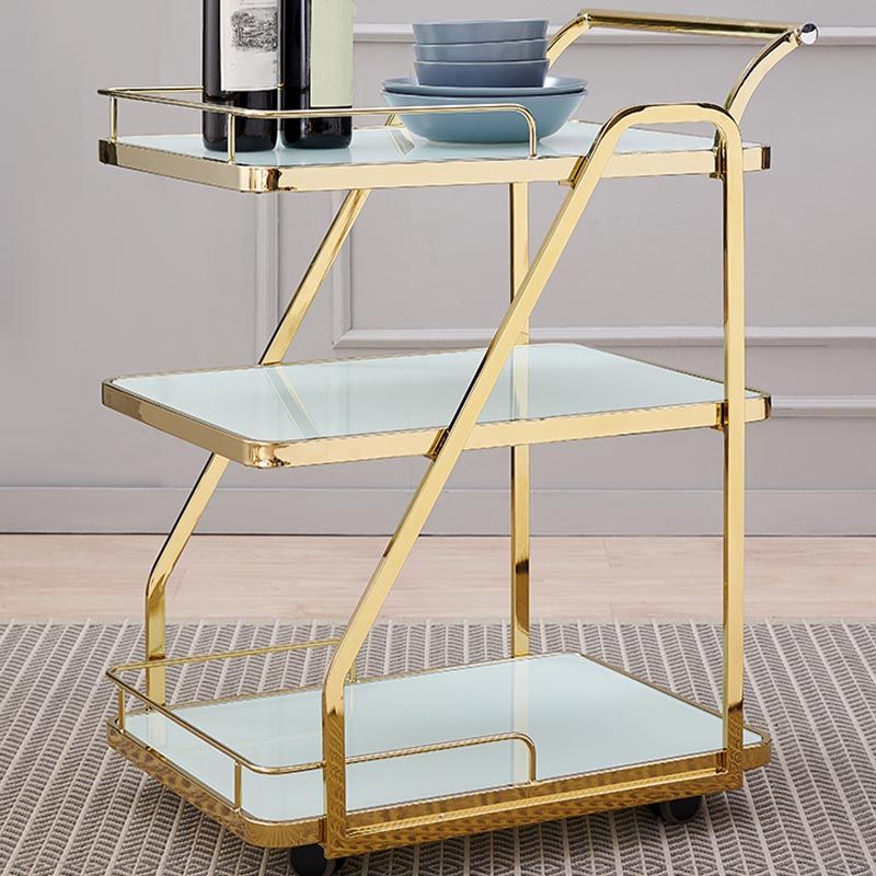 33.07" High Modern Style Prep Table Rolling Metal Prep Table for Home