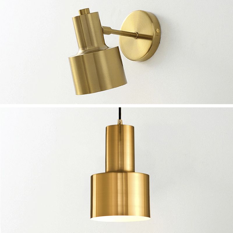 Postmodern Swing Arm Wall Sconce Metallic Wall Mounted Lighting for Coffee Shop