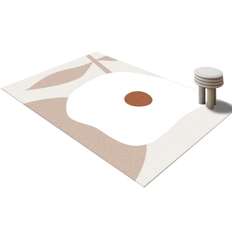 Orangefarbener Teppich aus Polyester, lässiger Teppich, schmutzabweisender Teppich für die Inneneinrichtung