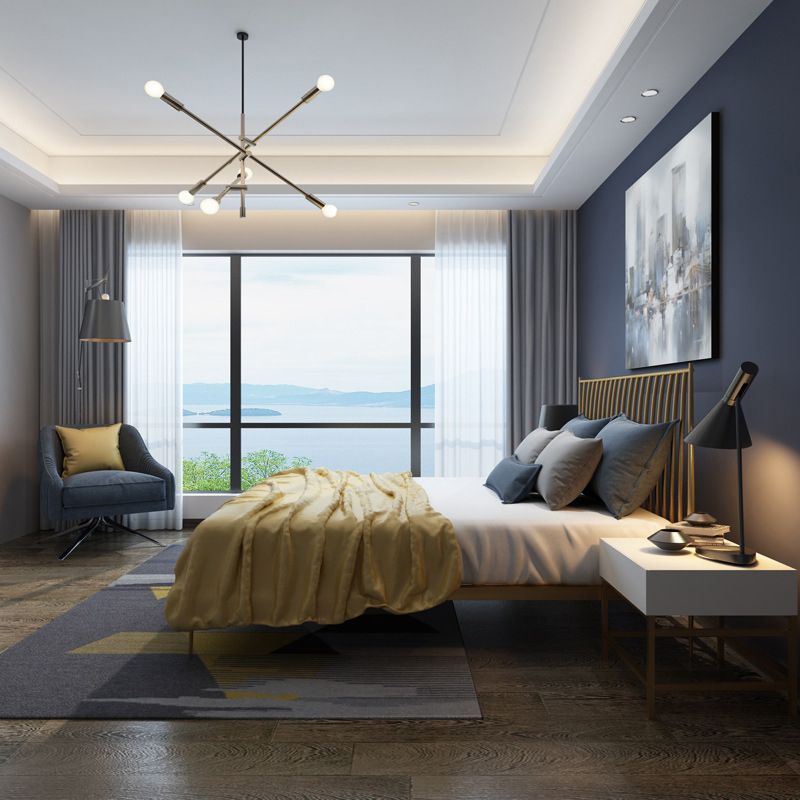 Metal Headboard Standard Bed Open-Frame Bed with Custom Legs