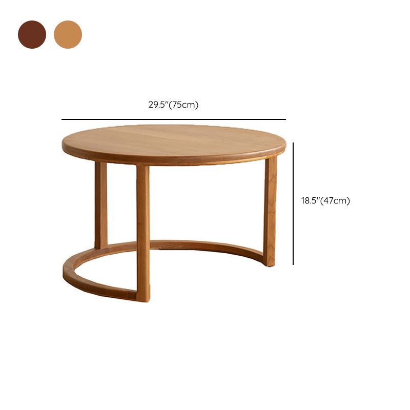 Contemporary Coffee Table Round Solid Wood Coffee Cocktail Table