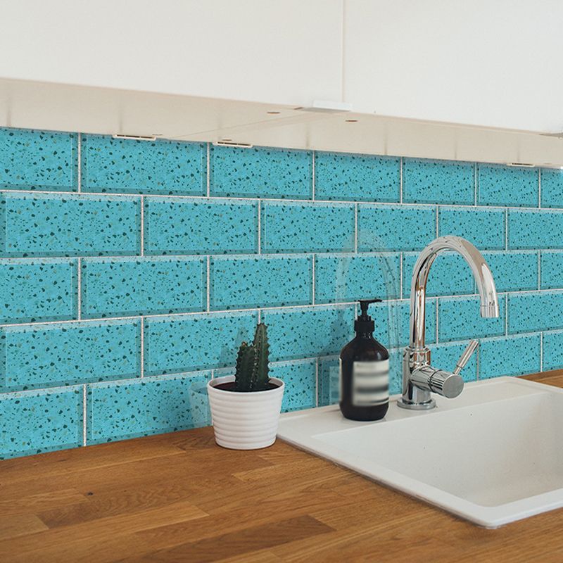 Dark Color Terrazzo Brick Wallpapers Peel and Stick Modernist Kitchen Wall Covering