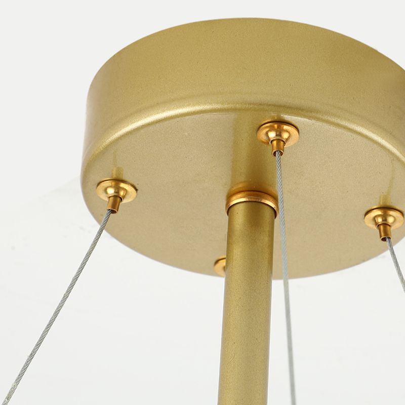 Kronkronleuchterlampe Einfachheit Metall 3/4/6 Lichter Schlafzimmer Anhänger Beleuchtung in Messing mit Kristallabfall, 12 "/18"/23,5 "W.