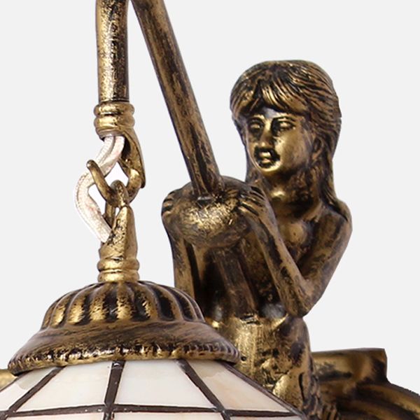 Nordic Style Iron Vanity Light Mermaid Shape Vanity Lamp for Shower Room