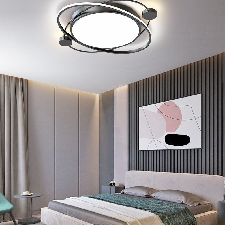 Wrap-around Line Design Rund LED Deckenleuchte 19.5 " Weiche Nordische Style Flush Mount Lamp für Schlafzimmer