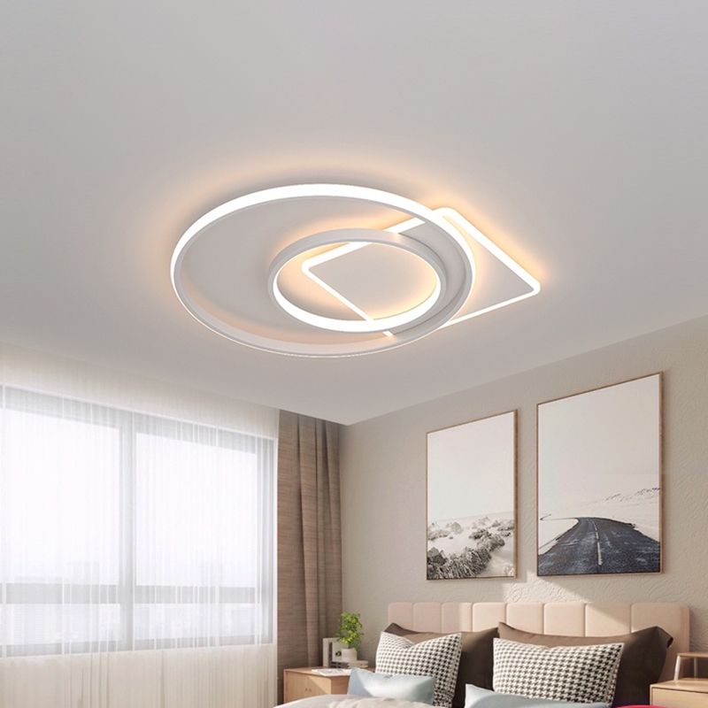 Lámpara de techo moderna geométrica con luz empotrada LED para sala de estar de hierro forjado