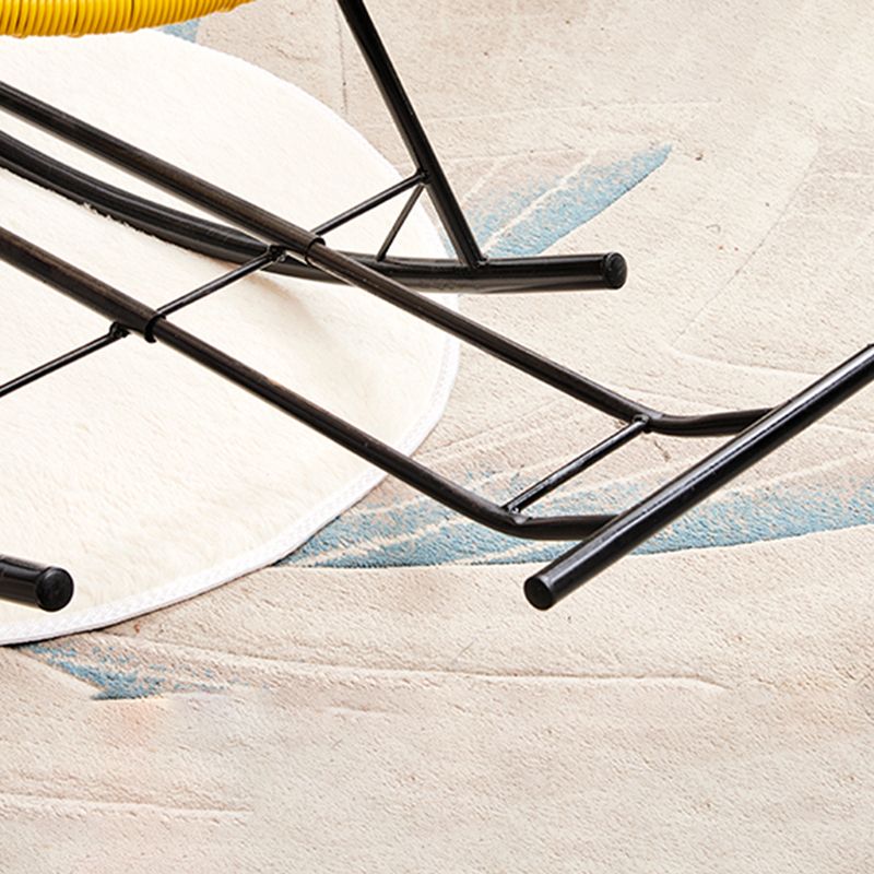 Creative Indoor Rocking Chair Woven Rope Rocker Chair with Dark legs