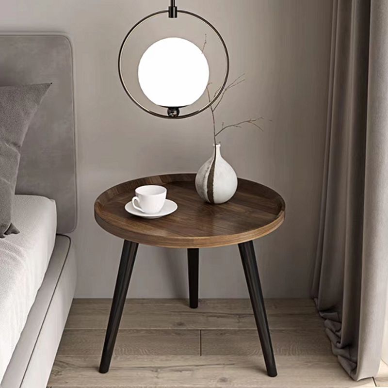 Nordic Round Wood Coffee Table 3 Legs Tray Top Cocktail Table