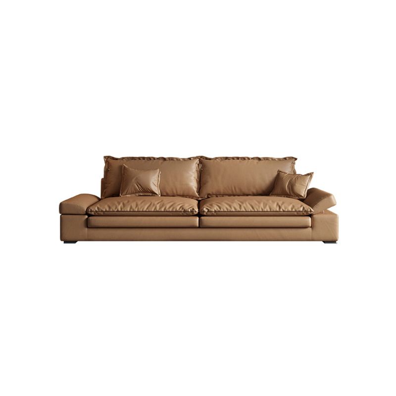 Contemporary Dark Brown Cushions Standard Square Arm Seating
