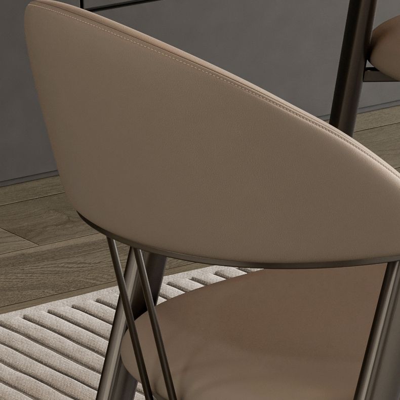 Contemporary Upholstered Armless Chair Home Metal Dining Chair