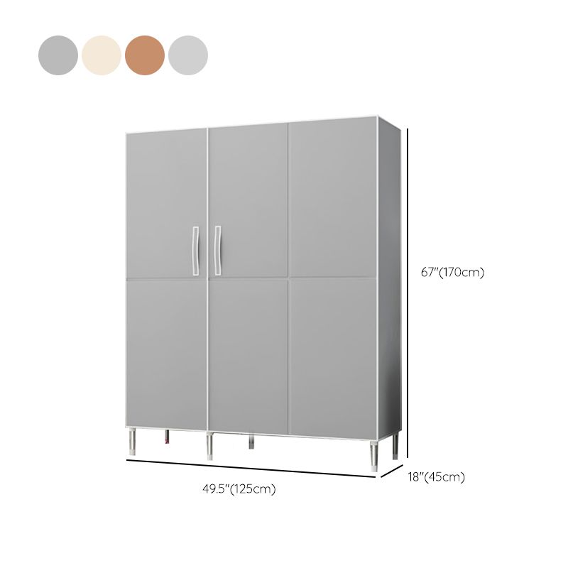 Contemporary Metal Wardrobe for Home Matte Finish Cabinet with Legs