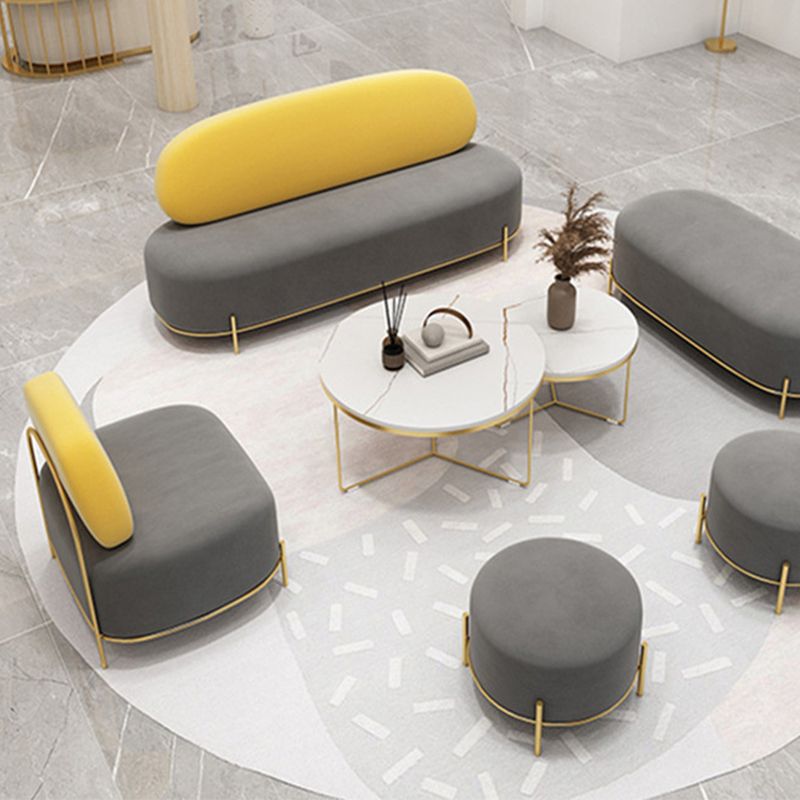 Armless Contemporary Sofa Velvet Tight Back for Apartment Sofa