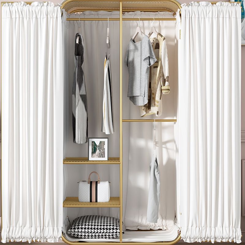 Modern Style Wardrobe Cabinet Clothes Rail Metal Wardrobe Armoire