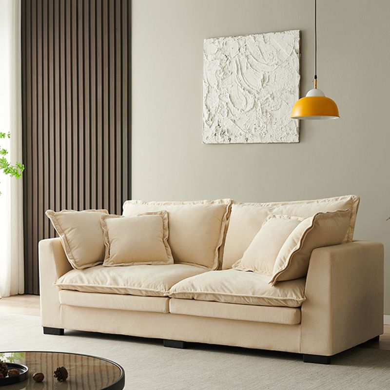 Moderne linnen smokingstandarm Standaardbank met bolsterkussens voor woonkamer, appartement