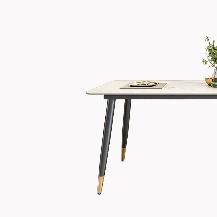 Sintered Stone Top Dining Table Metal Base Table for Dining Room