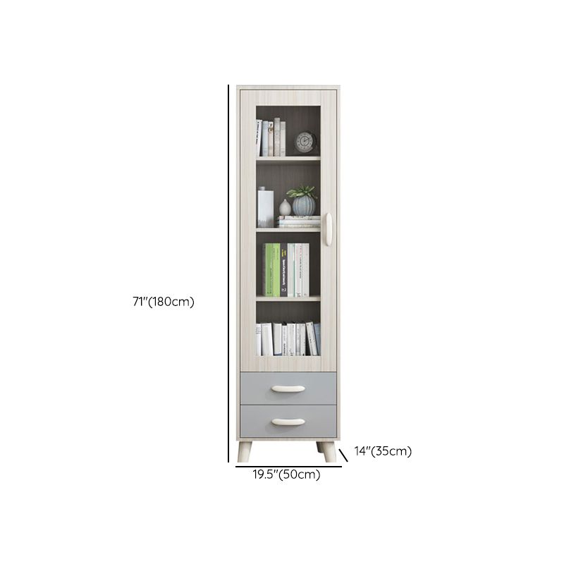 Closed Back Engineered Wood Bookshelf Standard Contemporary Bookcase
