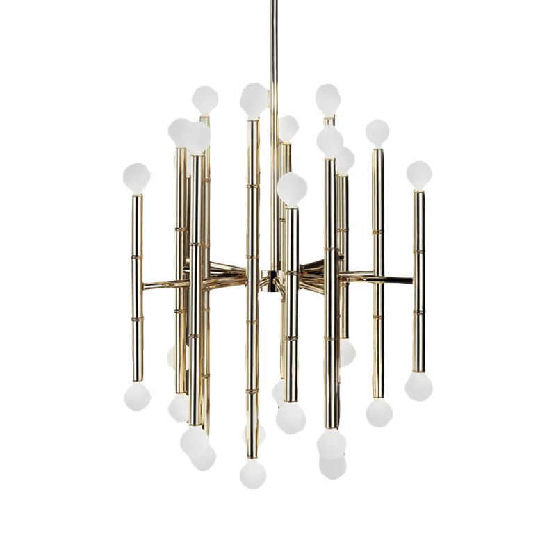Metallflöte hängende Kronleuchter moderne 30 Lichter Schwarz/Silber/Gold Suspension Licht für Wohnzimmer