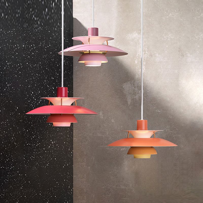Colorful Metal Shape Hanging Light Modern Style Pendent Lighting Fixture for Sitting Room