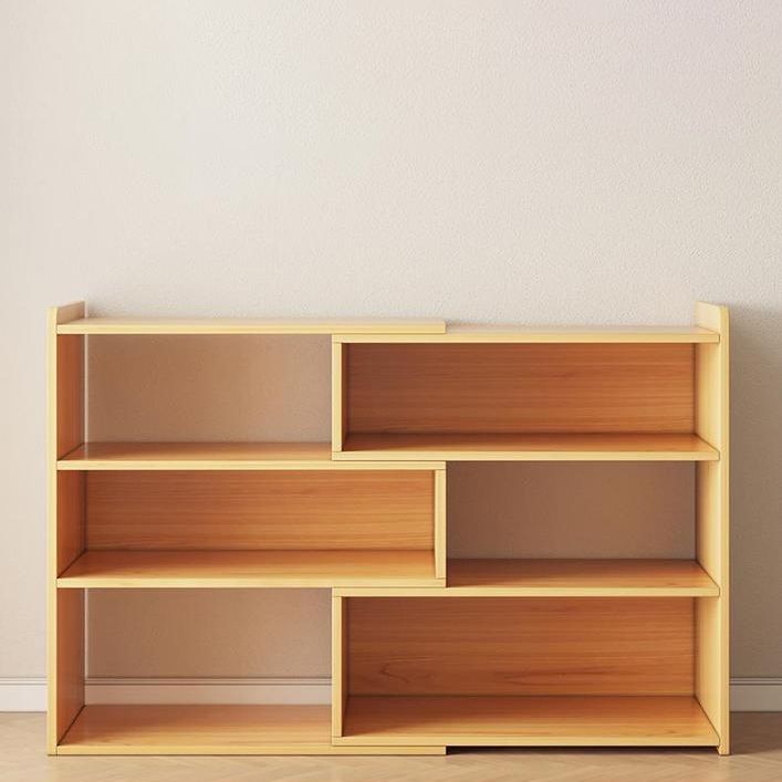 Modern Wood Horizontal Book Shelf Closed Back Shelf Bookcase